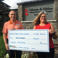 Donating Cheque to Huron Hospice